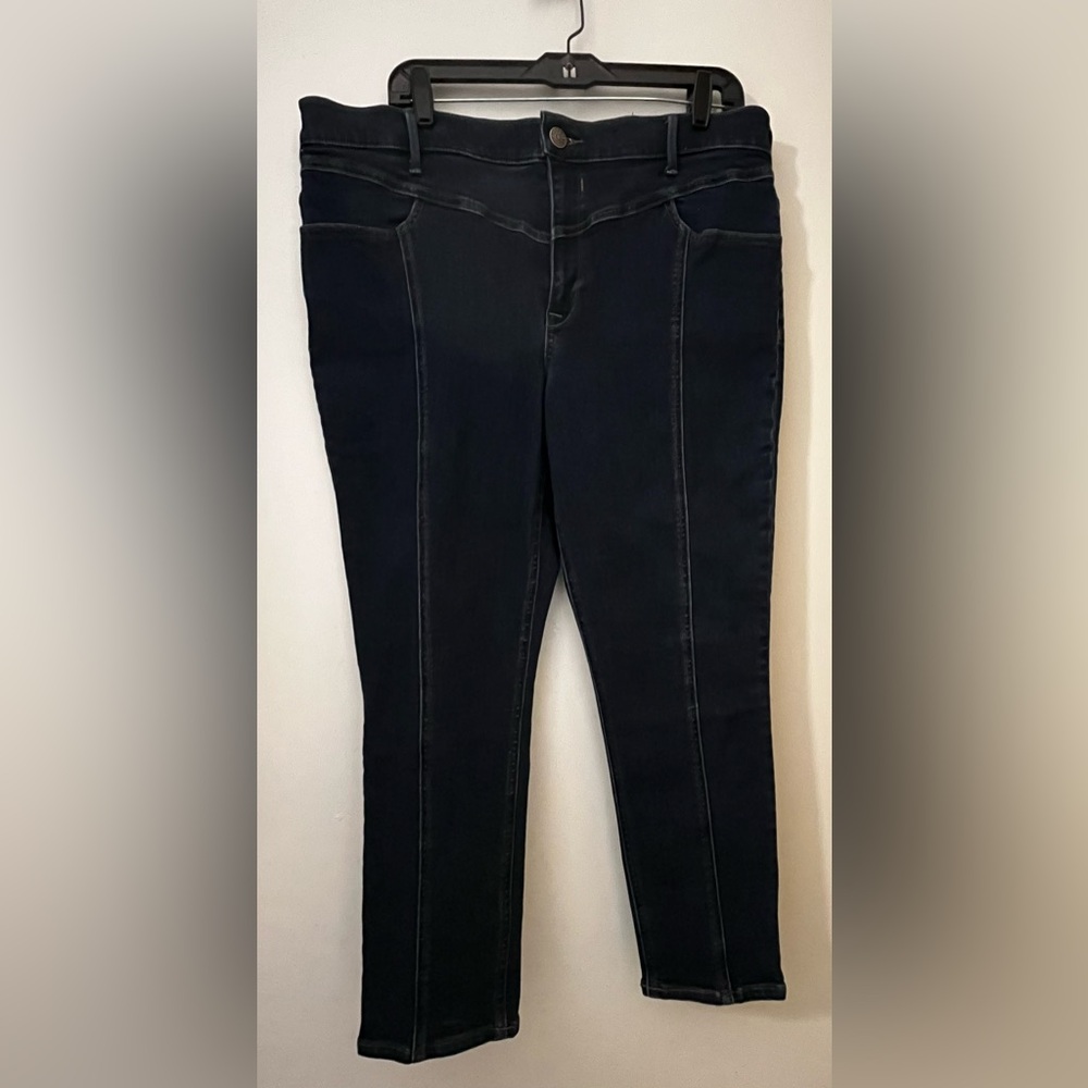 Express Dark Blue Ankle High Rise Jeans 16 Short